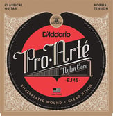 Pro Arte Classical Guitar Strings EJ45 Single Set of Tie-on Nylon and Silverplated Wound Normal